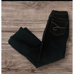 Women's NYDJ Bling Jeans Size 4P Black Denim